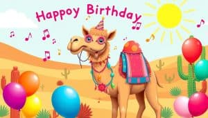 dromadaire carte anniversaire animée gratuite musicale