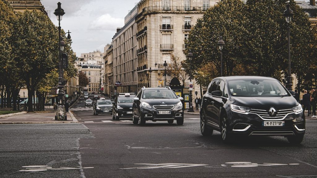 vehicles on road