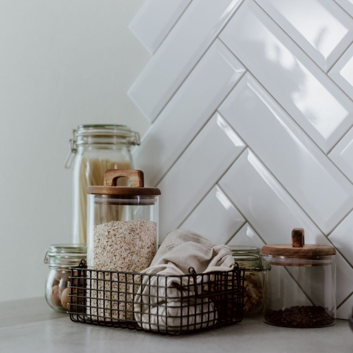 Bocaux en verre en cuisine